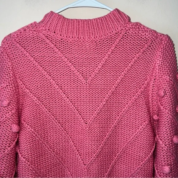 NEW Hyacinth House TUCKERNUCK Punchy Pink Pom Pom Lainey Sweater Women's Medium - Picture 9 of 10